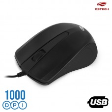 Mouse USB 1000Dpi MS-20BK C3 Tech - Preto
